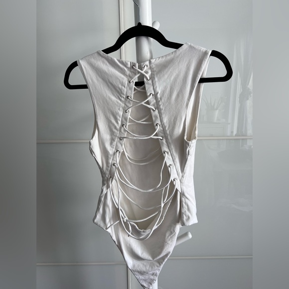 White Tied Body Suit - Picture 2 of 4